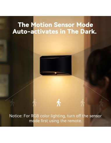 Apliques de Pared LED KwatTsz con Sensor de Movimiento, 2 Pzs