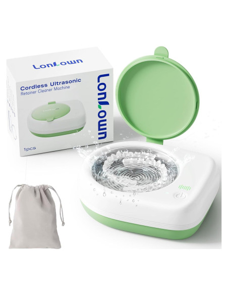 Limpiador de Retenedores Ultrasónico Inalámbrico Lonlown 50kHz 80ml