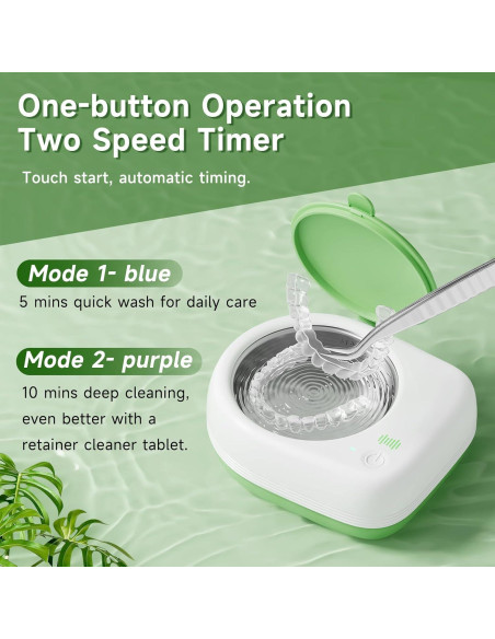 Limpiador de Retenedores Ultrasónico Inalámbrico Lonlown 50kHz 80ml