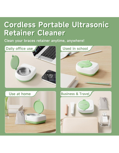 Limpiador de Retenedores Ultrasónico Inalámbrico Lonlown 50kHz 80ml