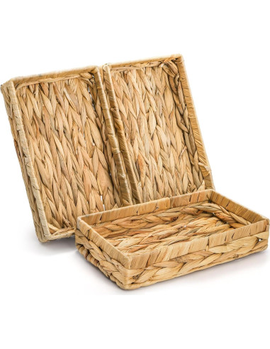 3 Bandejas de Almacenamiento de Mimbre Eorbow 25.4x15.2 cm