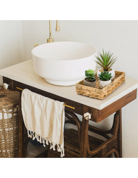 3 Bandejas de Almacenamiento de Mimbre Eorbow 25.4x15.2 cm