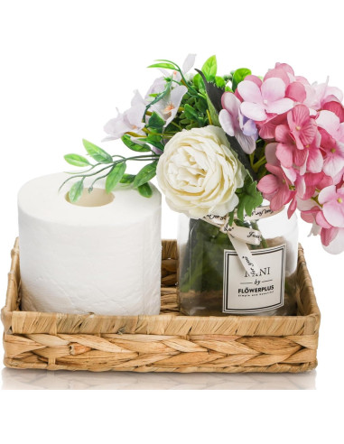 3 Bandejas de Almacenamiento de Mimbre Eorbow 25.4x15.2 cm