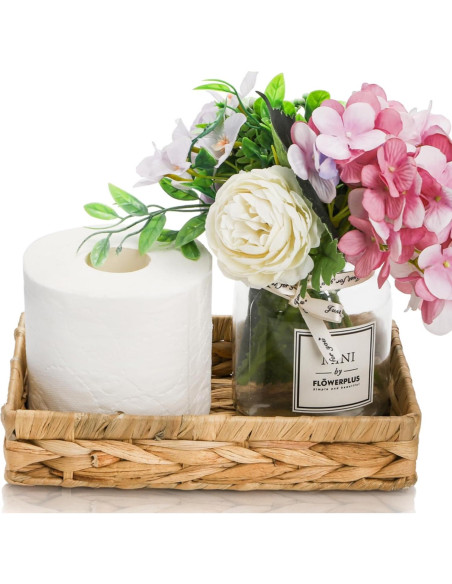 3 Bandejas de Almacenamiento de Mimbre Eorbow 25.4x15.2 cm