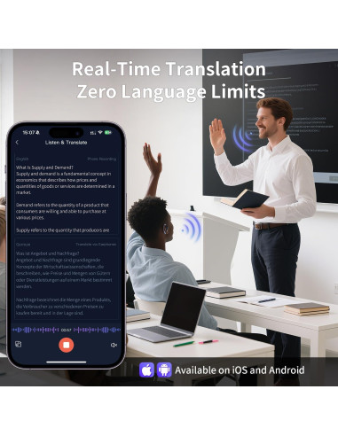 Auriculares de Traducción AI TookBuds P-G1, 145 Idiomas, 60H Batería
