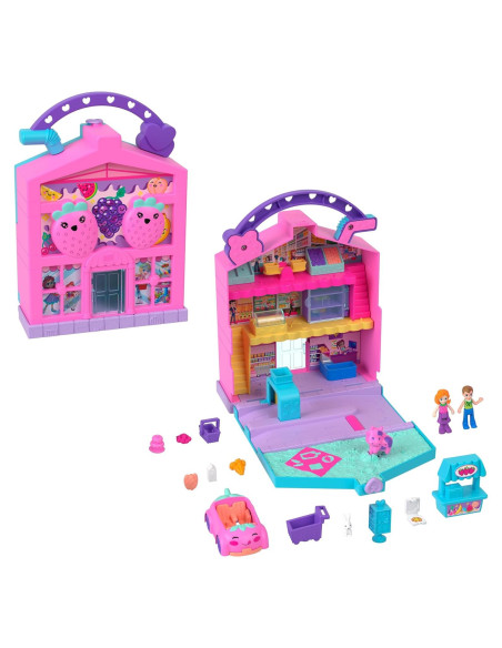 Juego Polly Pocket Fresh Market Mattel con 2 Muñecas y 12 Accesorios