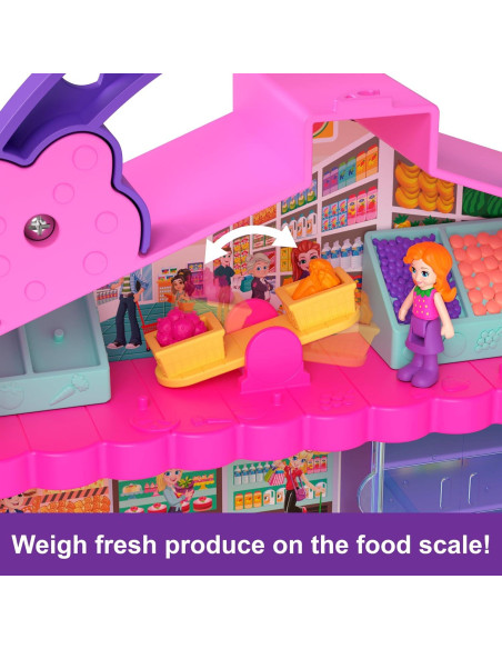 Juego Polly Pocket Fresh Market Mattel con 2 Muñecas y 12 Accesorios
