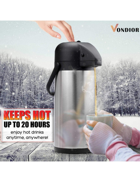 Jarra Térmica Vondior 3L Acero Inoxidable con Bomba