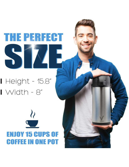 Jarra Térmica Vondior 3L Acero Inoxidable con Bomba