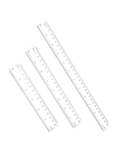Juego de 3 Reglas Transparentes de Plástico 15cm 20cm 30cm