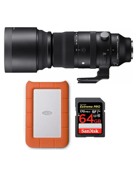 Lente Zoom Sigma 150-600mm f/5-6.3 DG DN OS para Sony E + Disco Duro 1TB + Tarjeta SD 64GB