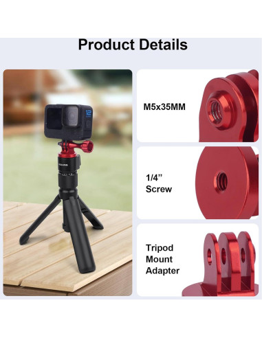 Adaptador de Montaje de Trípode Aluminio Mechrig 2 Pcs 1/4"