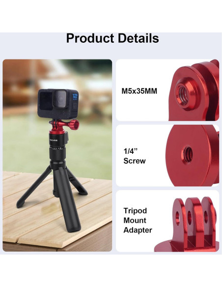 Adaptador de Montaje de Trípode Aluminio Mechrig 2 Pcs 1/4"