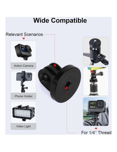 Adaptador de Montaje de Trípode Aluminio Mechrig 2 Pcs 1/4"