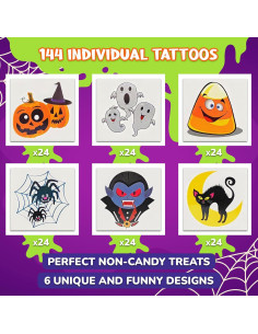 Tatuajes Temporales Halloween ArtCreativity 144 Piezas 5.08 cm 2