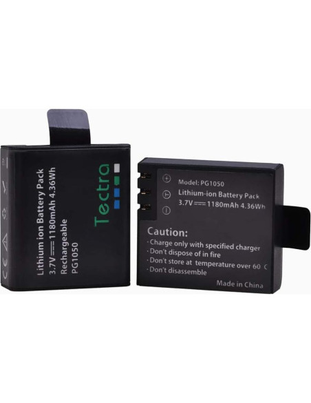 Tectra Paquete 3 Baterías PG1050 y Cargador Doble LCD 1180mAh