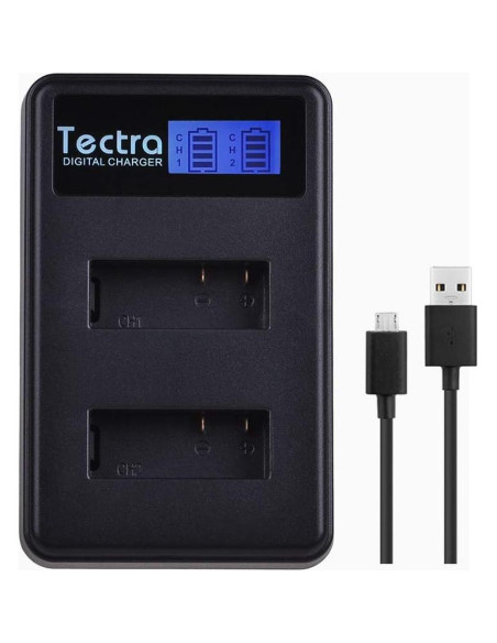 Tectra Paquete 3 Baterías PG1050 y Cargador Doble LCD 1180mAh