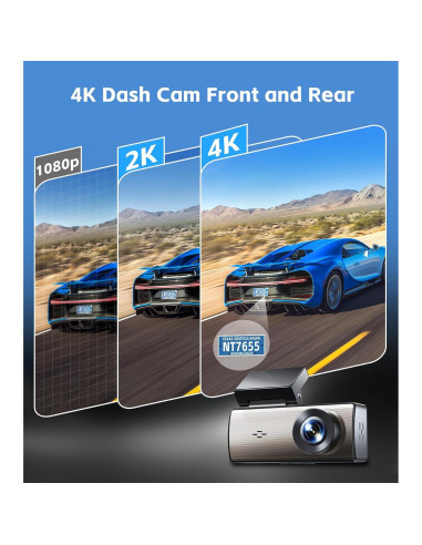 Cámara Dash 4K+2K Hannahcos con WiFi y Visión Nocturna