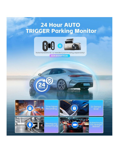 Cámara Dash 4K+2K Hannahcos con WiFi y Visión Nocturna