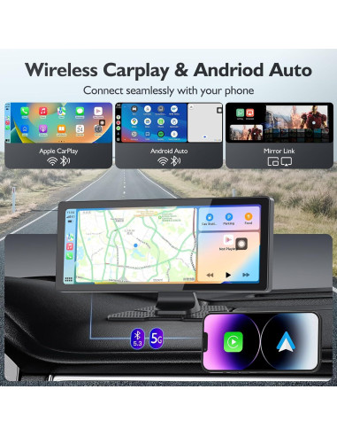 Pantalla Inalámbrica 10.26" Missee CarPlay 4K HD GPS