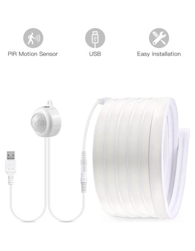 Tira LED Neón 3M CHNMALITAI Sensor Movimiento 6500K USB