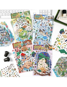 Stickers de Escena 3D DIY DIDODO - 4 Set Casa Caricatura 2