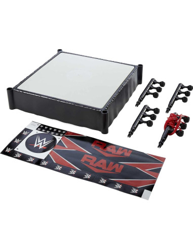 Anillo de Superestrella WWE Mattel con Alfombra y Cuerdas 35.56 cm