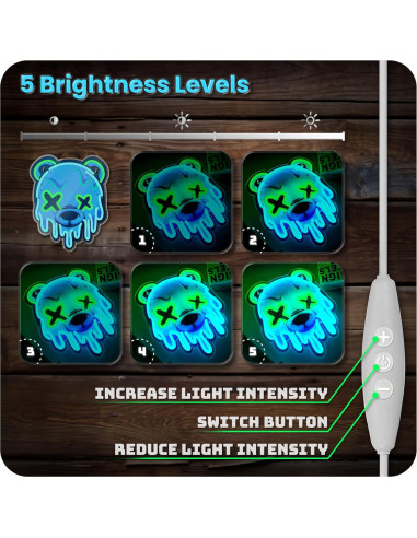 Luz de Neón Oso de Hielo LED BTX-LF - Decoración Pared USB