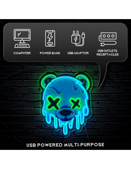 Luz de Neón Oso de Hielo LED BTX-LF - Decoración Pared USB Luz de Neón Oso de Hielo LED BTX-LF - Decoración Pared USB