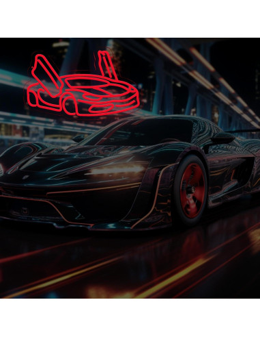 Luz de Neón LED Coche Deportivo TAGEEKOO 43.69x33.53cm