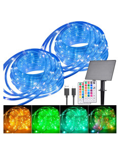 Luces de Cuerda Solares 99FT Nazuwke 300 LED RGB Control Remoto