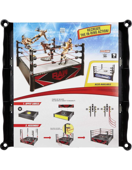 Anillo de Superestrella WWE Mattel con Alfombra y Cuerdas 35.56 cm