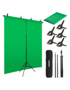 Kit de Fondo Verde Chroma Key 200x152 cm con Soporte VOOF