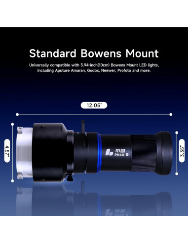 Kit de Fotografía Bussi Snoot Óptico con 30 Gobos y Soporte