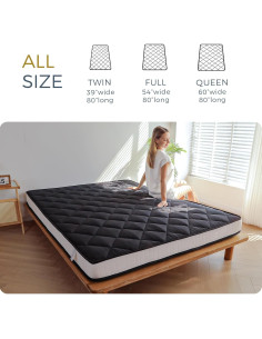 Colchón Futón Grueso MAXYOYO 15.24 cm Negro para Suelo 2