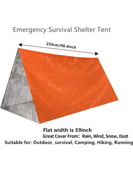 Tienda de Emergencia JUBSOSCAMP para 2 Personas 250x150 cm Tienda de Emergencia JUBSOSCAMP para 2 Personas 250x150 cm