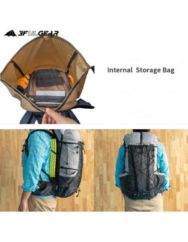 Mochila de Escalada 3F UL GEAR QiDian Pro 46+10L Negra