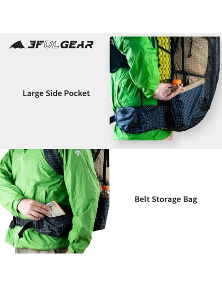 Mochila de Escalada 3F UL GEAR QiDian Pro 46+10L Negra