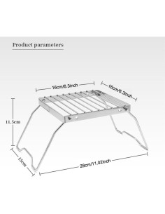 Soporte de Estufa Plegable SquEqu Acero Inoxidable 16x11.5cm 2