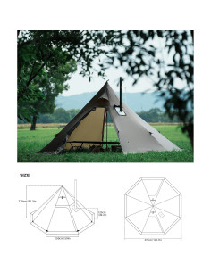 Tienda Caliente Dandelion Shell 4 Estaciones 3-4 Personas 2.2kg 2
