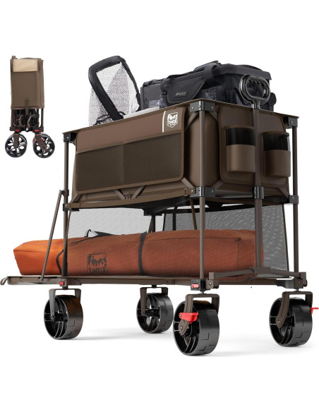 Carro Plegable Timber Ridge Doble Decker 204kg Marrón