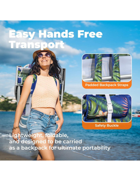 Silla de Playa Plegable Join Nature - Reclinable 5 Posiciones