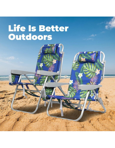 Silla de Playa Plegable Join Nature - Reclinable 5 Posiciones