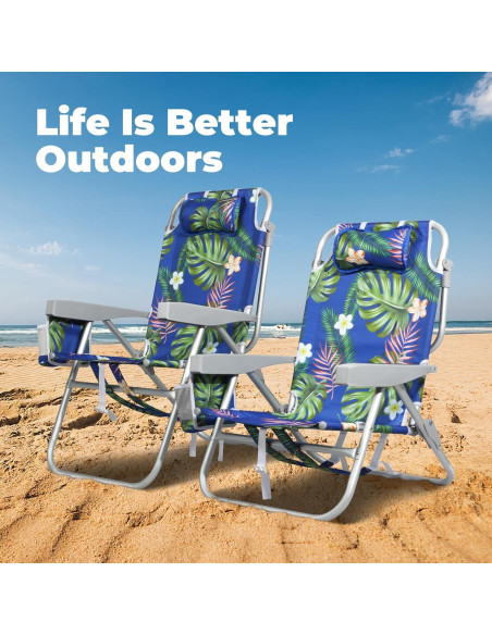 Silla de Playa Plegable Join Nature - Reclinable 5 Posiciones