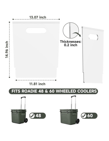 Divisor Acrílico Transparente LUVCOSY para Cooler YETI Roadie 48/60