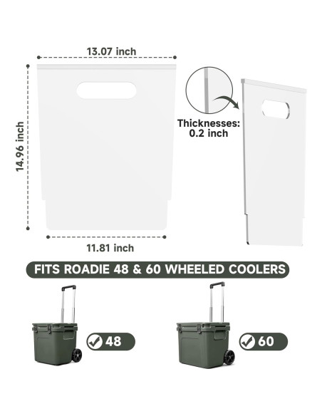 Divisor Acrílico Transparente LUVCOSY para Cooler YETI Roadie 48/60