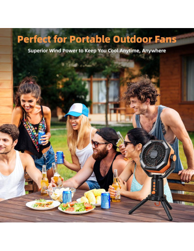 Ventilador portátil MORIKO 20000mAh con linterna LED y control remoto