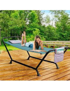 Cama Hamaca Sorbus Verde con Soporte y Almohada - 226.8kg 2