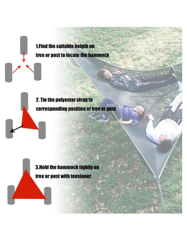 Hamaca Triangular Multi Persona Enthuney 4m 136kg Camping