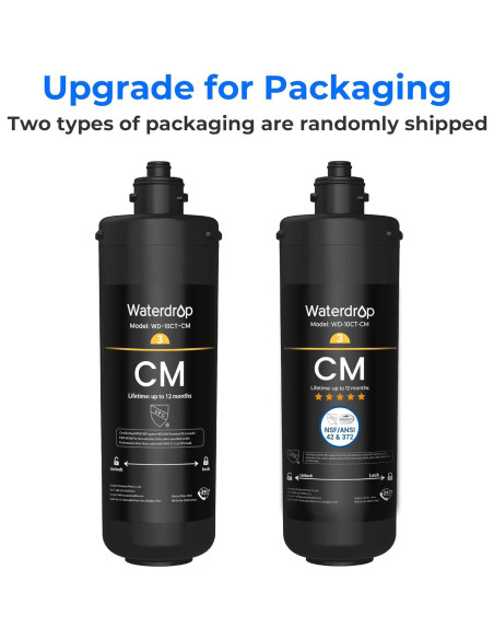 Filtro de Agua Bajo Fregadero Waterdrop WD-10CM, Reemplazo 12 Meses